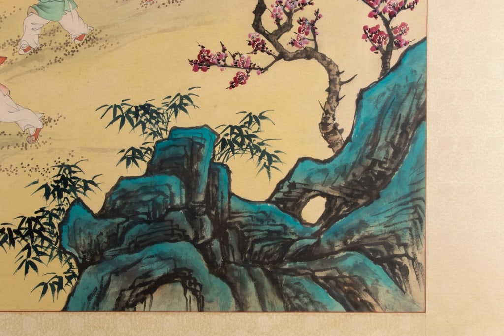 USHERING IN WEALTH AND FORTUNE, WATERCOLOR ON SILK - 6