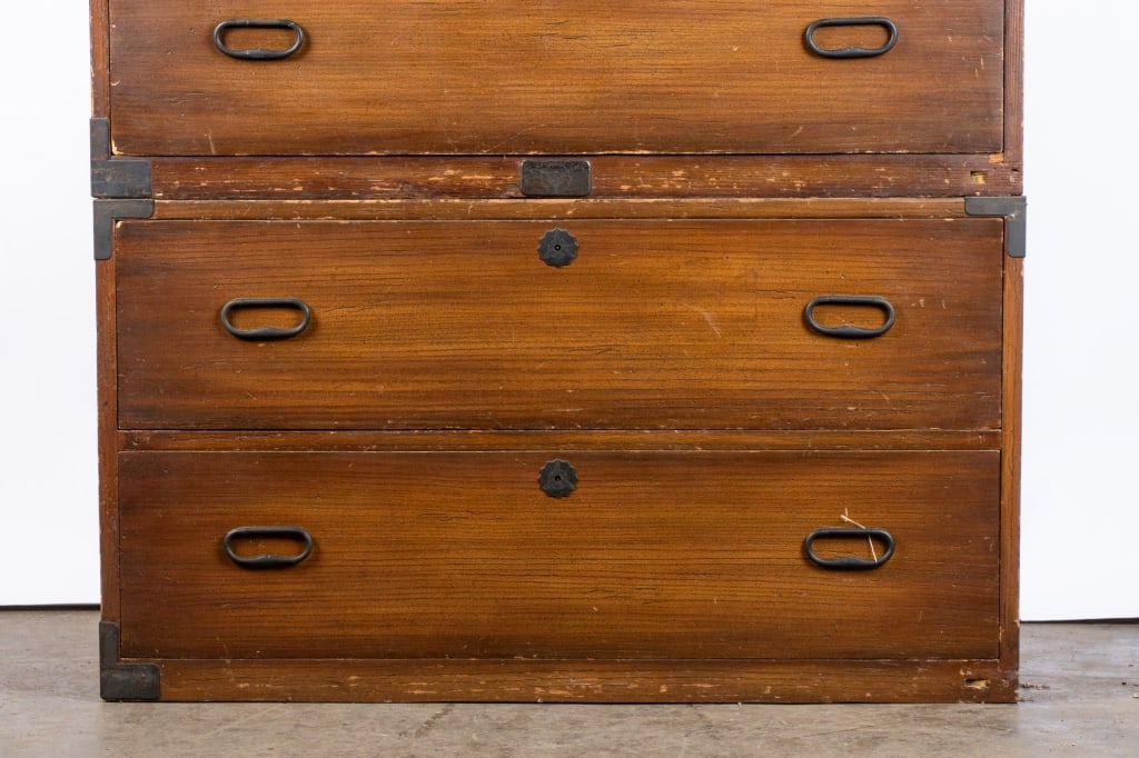 CHINESE CAMPAIGN STACKING CHEST OF DRAWERS - 3