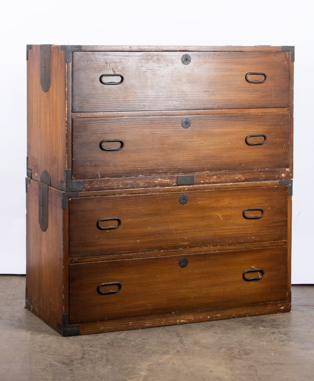 CHINESE CAMPAIGN STACKING CHEST OF DRAWERS - 6