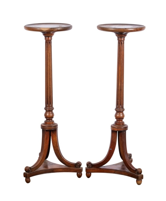 PAIR OF EDWARDIAN STYLE CANDLE STANDS (1 of 5)