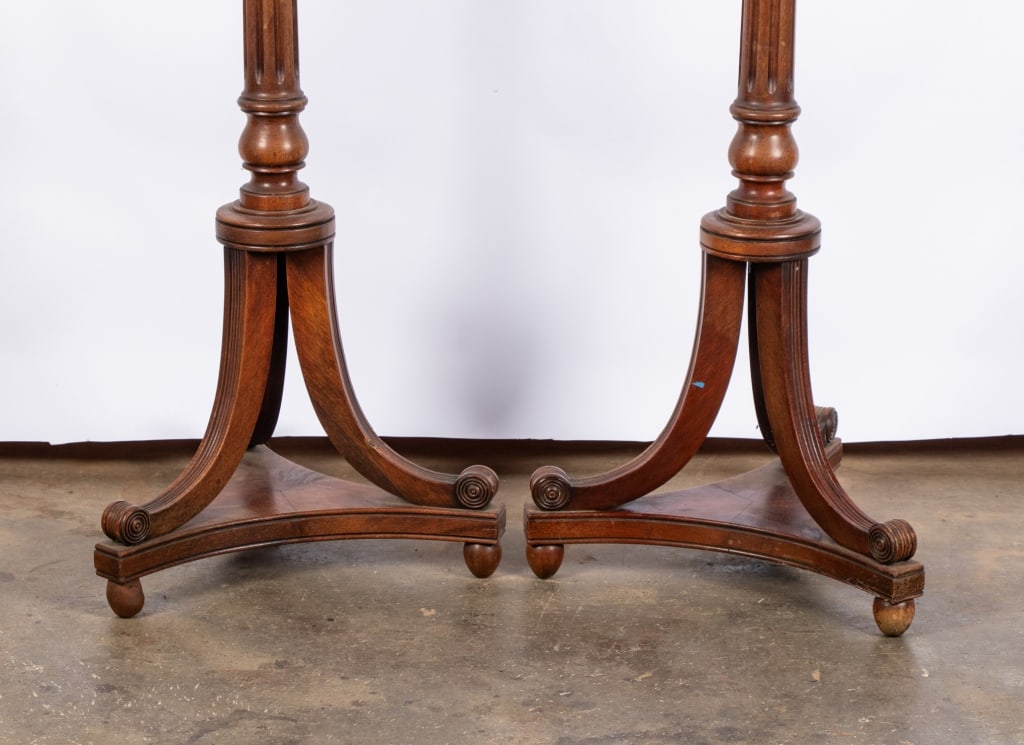 PAIR OF EDWARDIAN STYLE CANDLE STANDS - 2