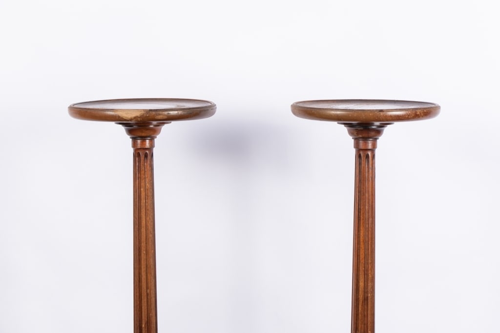 PAIR OF EDWARDIAN STYLE CANDLE STANDS - 3