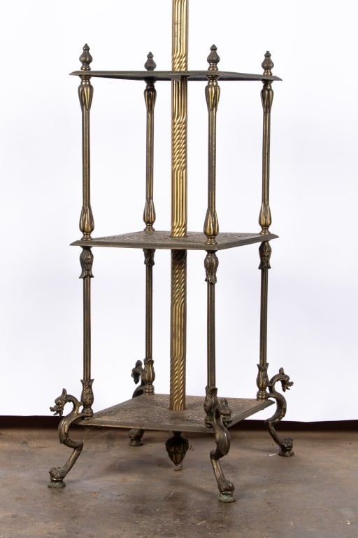 VICTORIAN BRADLEY & HUBBARD BRASS FLOOR LAMP - 3