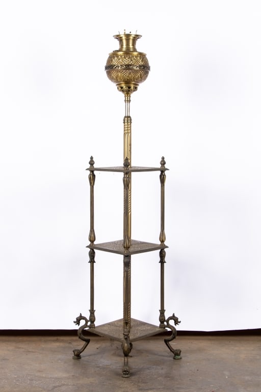 VICTORIAN BRADLEY & HUBBARD BRASS FLOOR LAMP - 5