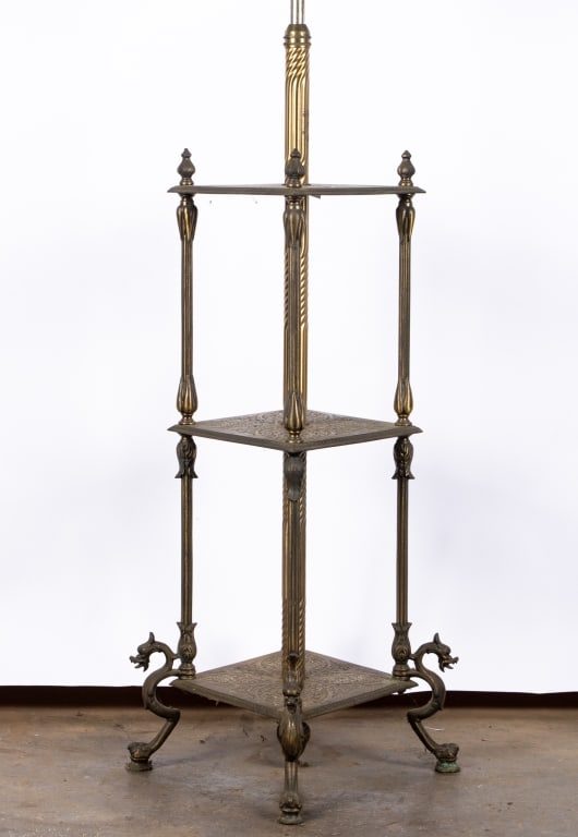 VICTORIAN BRADLEY & HUBBARD BRASS FLOOR LAMP - 6