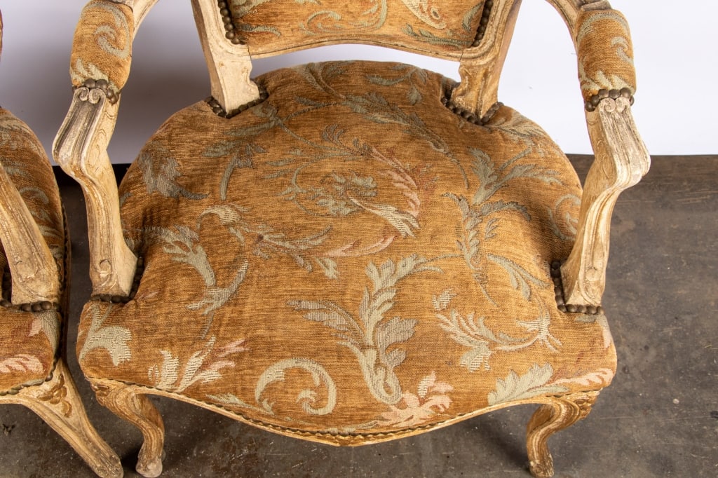 PAIR OF LOUIS XV STYLE FAUTEUIL ARMCHAIRS - 4