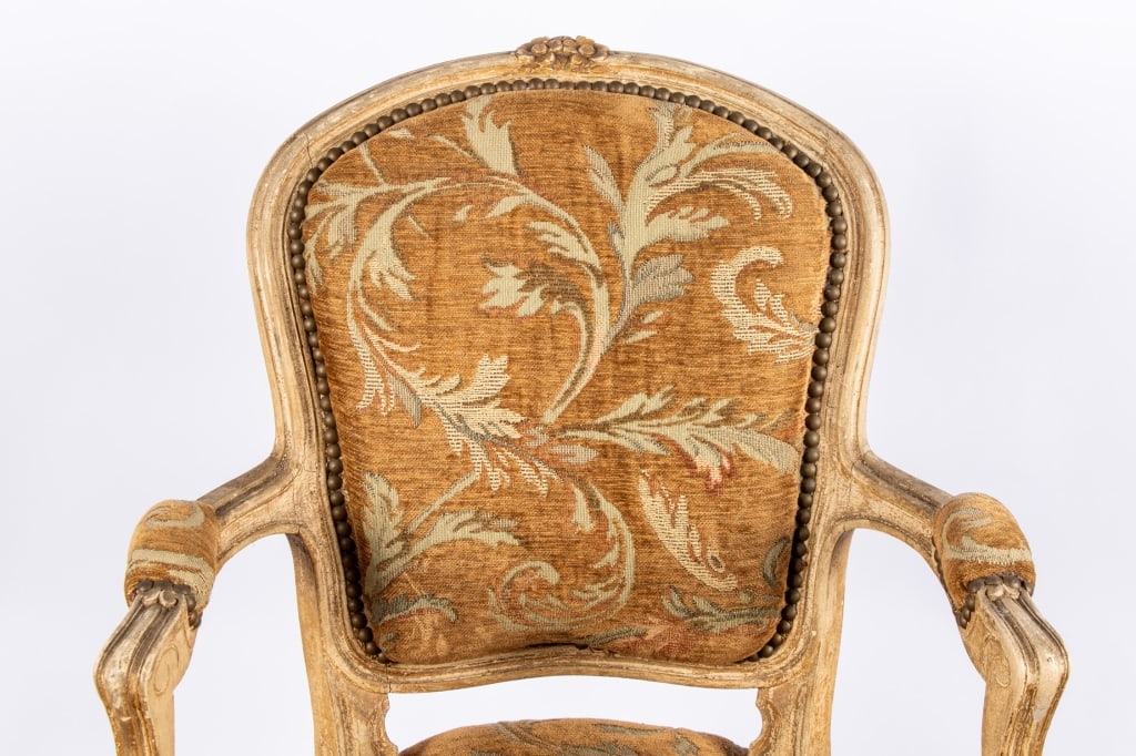 PAIR OF LOUIS XV STYLE FAUTEUIL ARMCHAIRS - 8