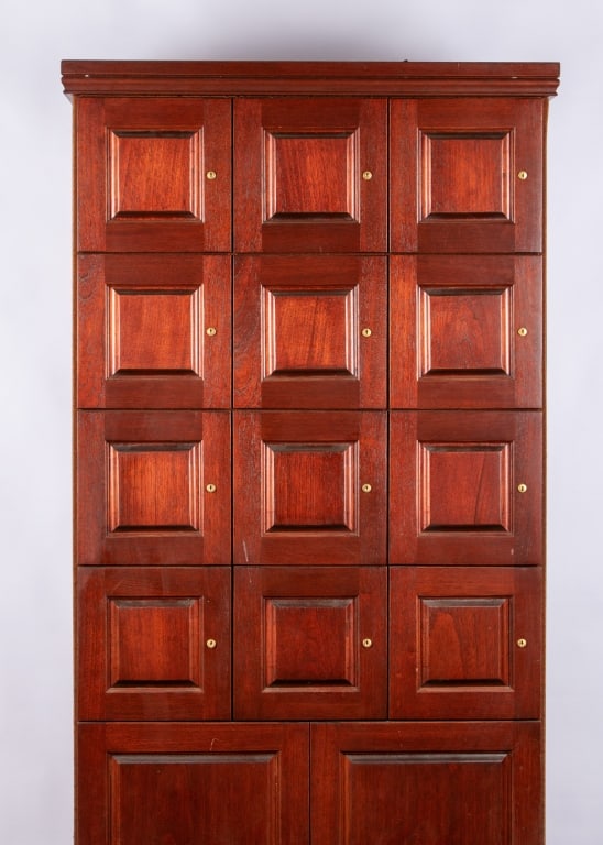 WOOD PROJECTIONS 12 LOCKER HUMIDOR CIGAR CABINET - 2