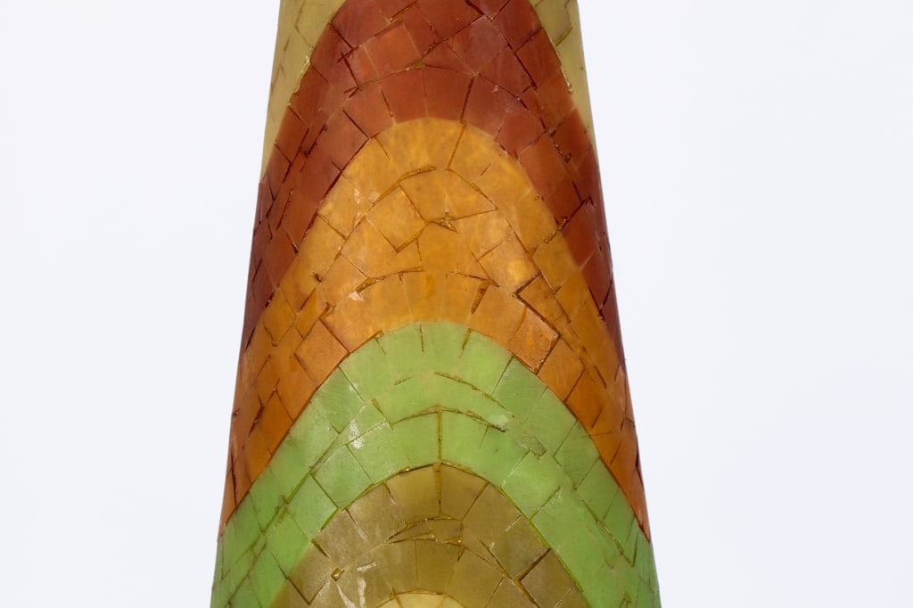 VINTAGE FIBERGLASS MOSAIC PENDANT LIGHT - 5