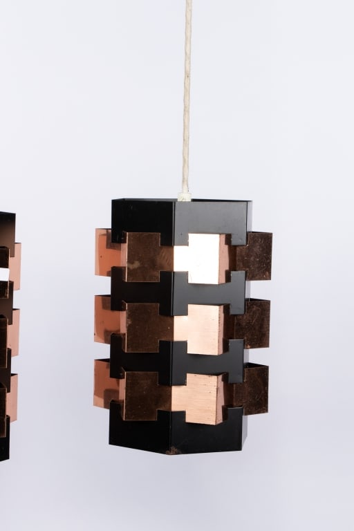 MCM HOLM SORENSEN BLACK & COPPER PENDANT LIGHTS - 10