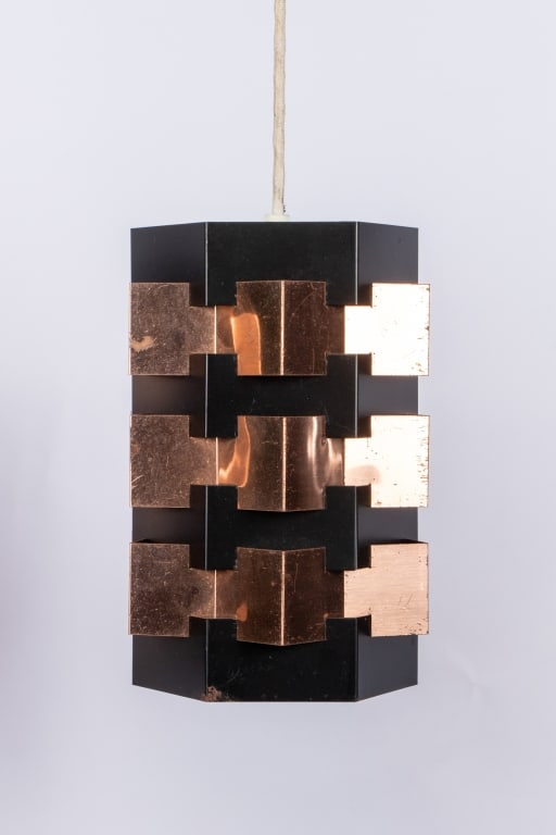 MCM HOLM SORENSEN BLACK & COPPER PENDANT LIGHTS - 3