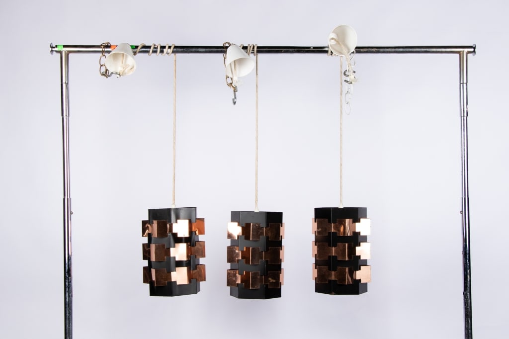 MCM HOLM SORENSEN BLACK & COPPER PENDANT LIGHTS - 6