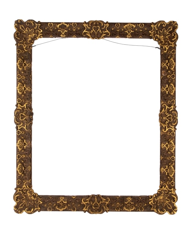 LARGE ANTIQUE CARVED GILTWOOD PICTURE FRAME (1 of 5)