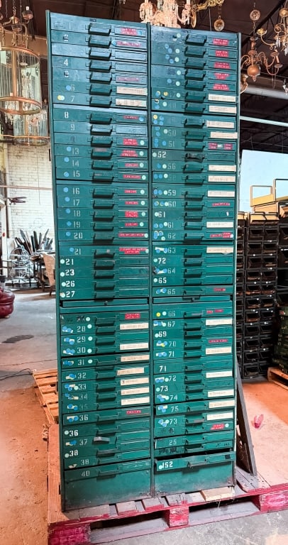 LARGE INDUSTRIAL METAL PARTS CABINET - 2