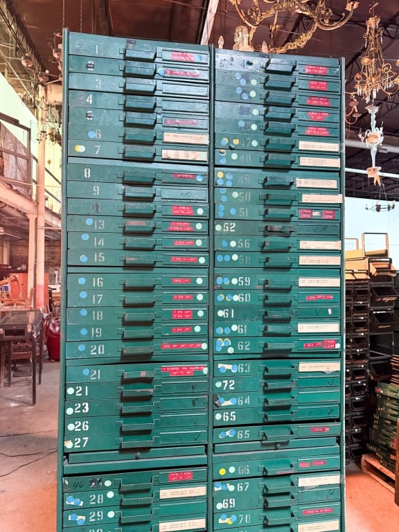 LARGE INDUSTRIAL METAL PARTS CABINET - 3