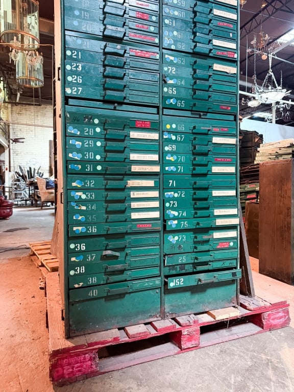 LARGE INDUSTRIAL METAL PARTS CABINET - 4