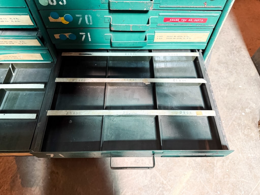 LARGE INDUSTRIAL METAL PARTS CABINET - 5