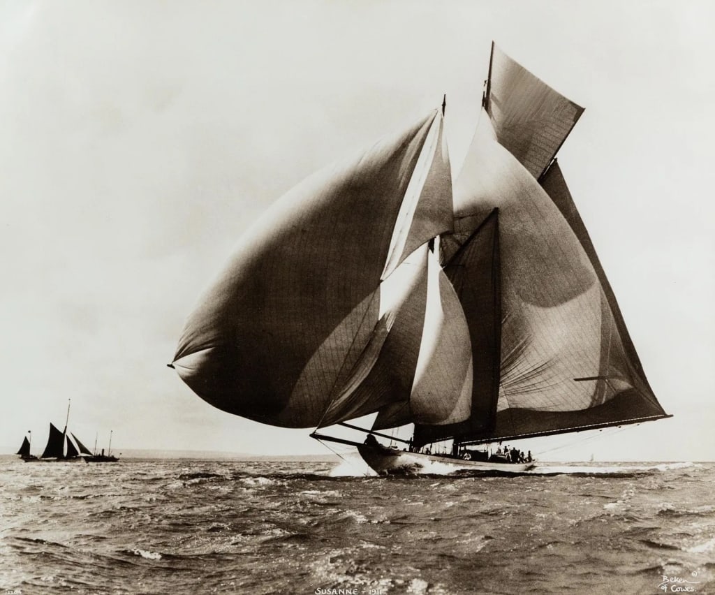 BEKEN OF COWES 'SUZANNE' 1911 NAUTICAL PHOTOGRAPH - 4