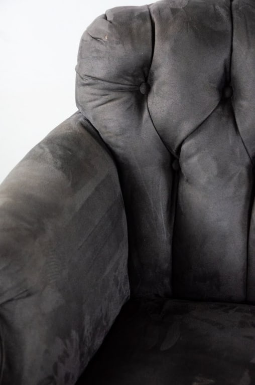 ANTIQUE FRENCH ROCOCO STYLE GREY TUFTED SETTEE - 7