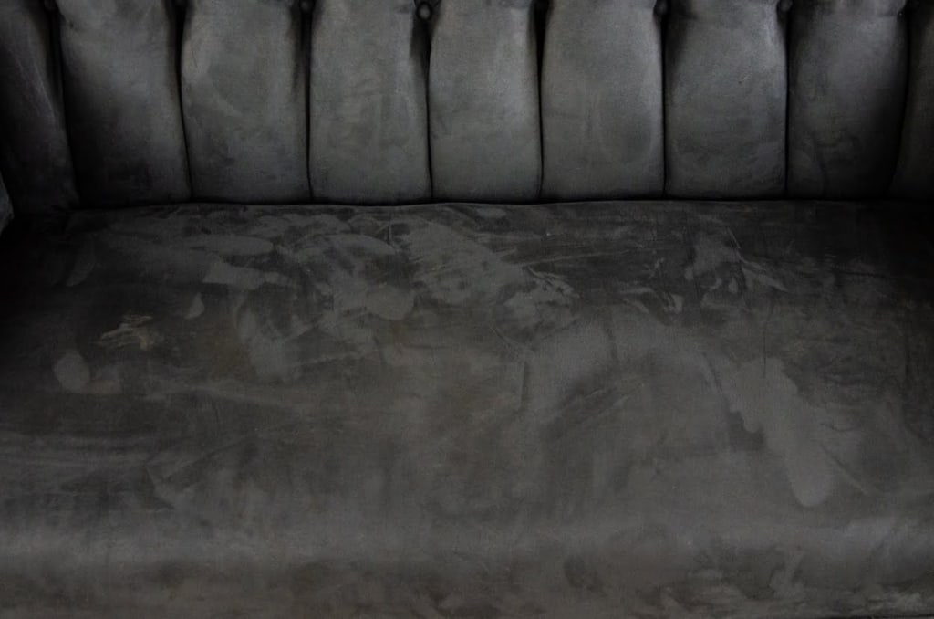 ANTIQUE FRENCH ROCOCO STYLE GREY TUFTED SETTEE - 8