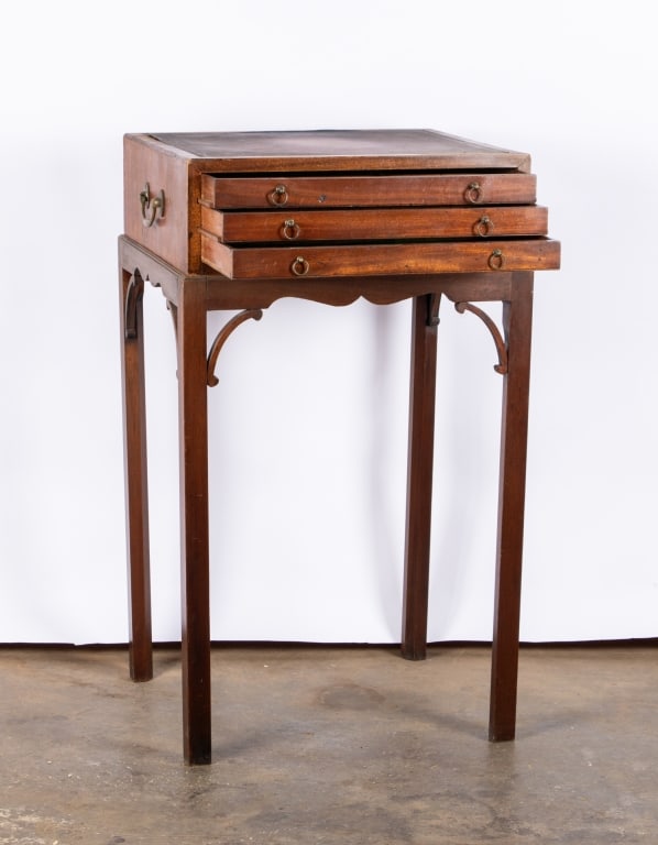 PAIR OF CHIPPENDALE STYLE JEWELRY CASES ON STANDS - 2