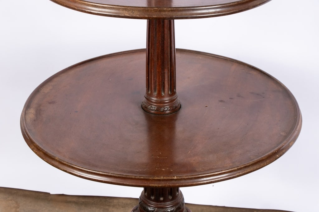 ENGLISH 3 TIER WALNUT DUMBWAITER - 3