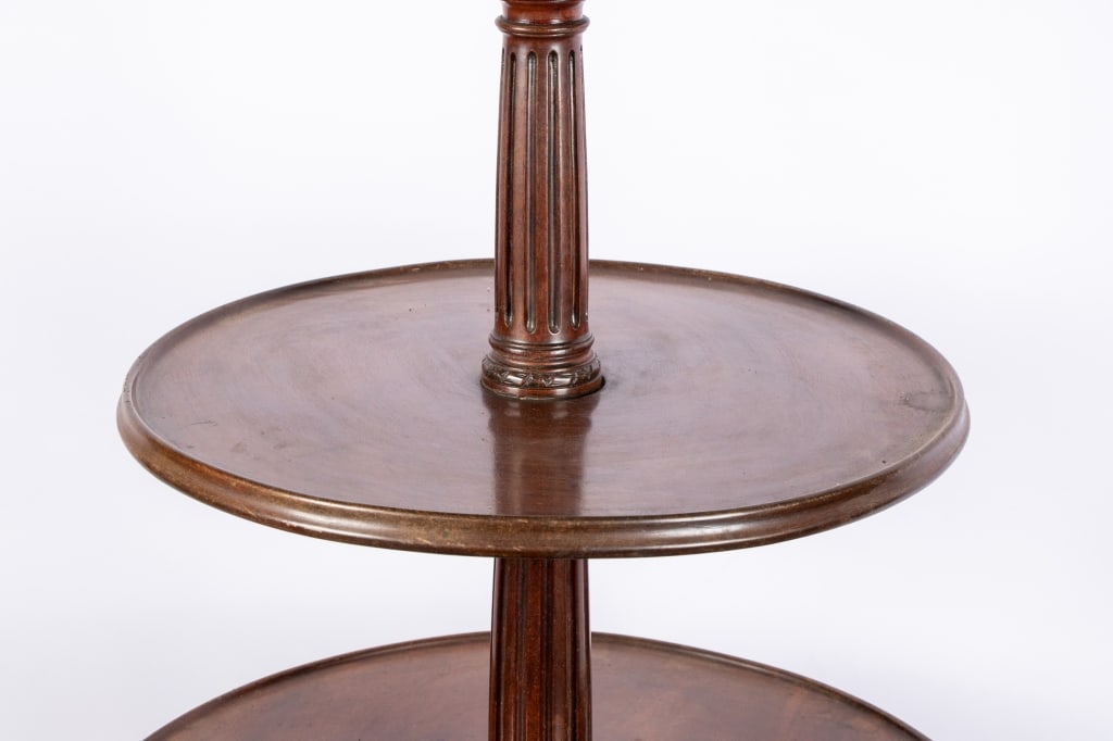 ENGLISH 3 TIER WALNUT DUMBWAITER - 4