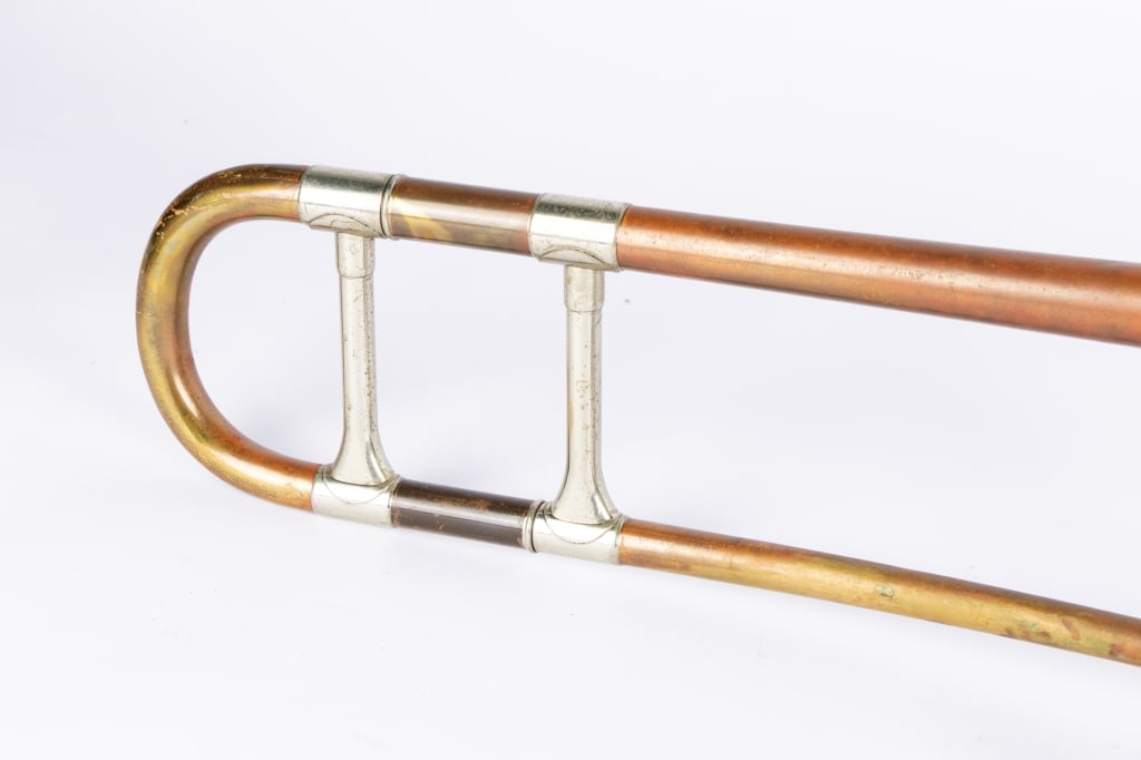 VINTAGE F. E. OLDS & SON BRASS TROMBONE - 5