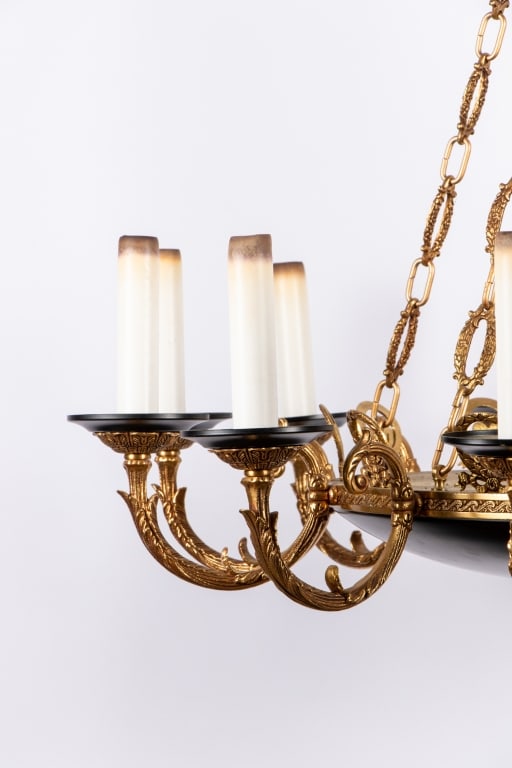 PAIR OF MODERN FRENCH EMPIRE STYLE CHANDELIERS - 3