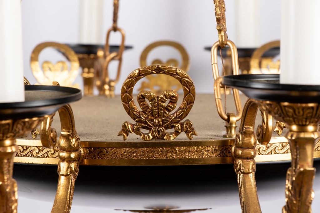 PAIR OF MODERN FRENCH EMPIRE STYLE CHANDELIERS - 6