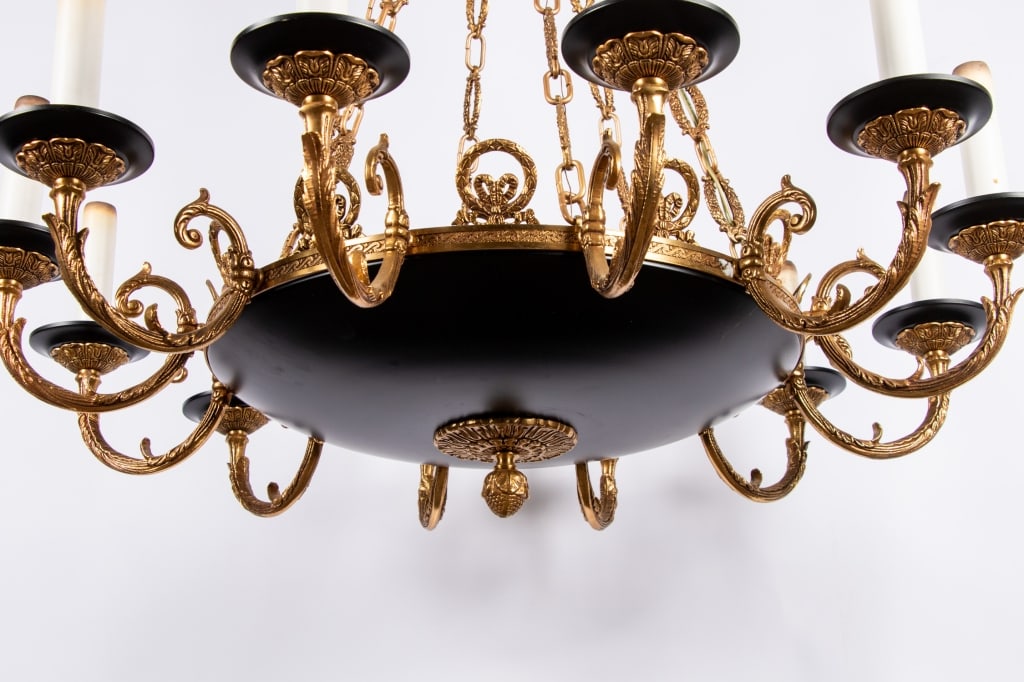 PAIR OF MODERN FRENCH EMPIRE STYLE CHANDELIERS - 8
