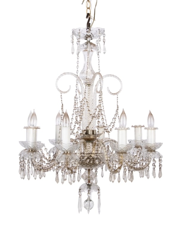 20TH C. ITALIAN 8-ARM CRYSTAL CHANDELIER (1 of 10)