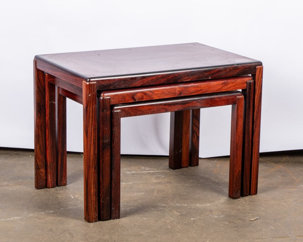 SET OF 3 VEJLE STOLE ROSEWOOD NESTING TABLES - 2