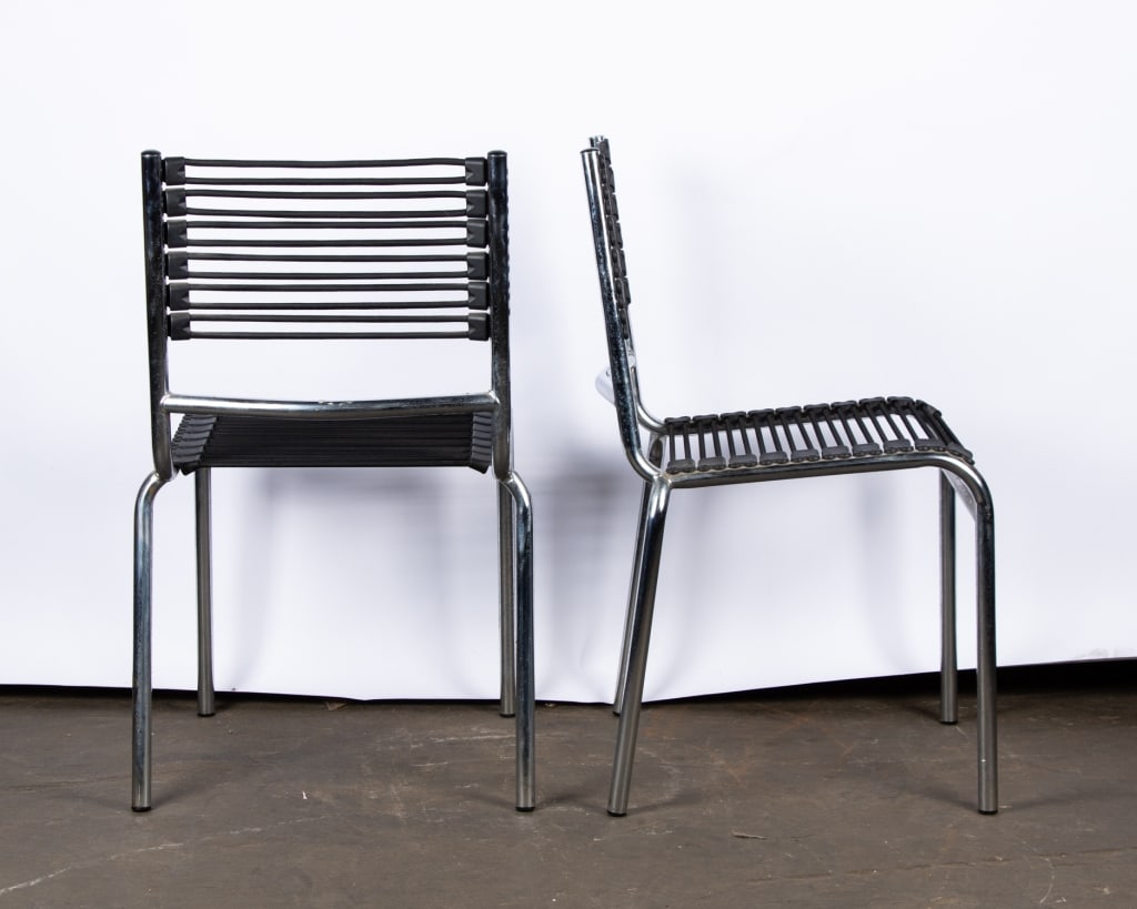 PAIR OF RENE HERBST STYLE DINING CHAIRS - 2
