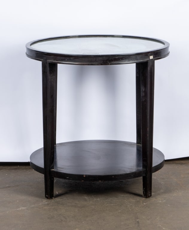 CONTEMPORARY MIRRORED TOP ROUND ACCENT TABLE - 3
