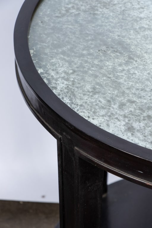 CONTEMPORARY MIRRORED TOP ROUND ACCENT TABLE - 4