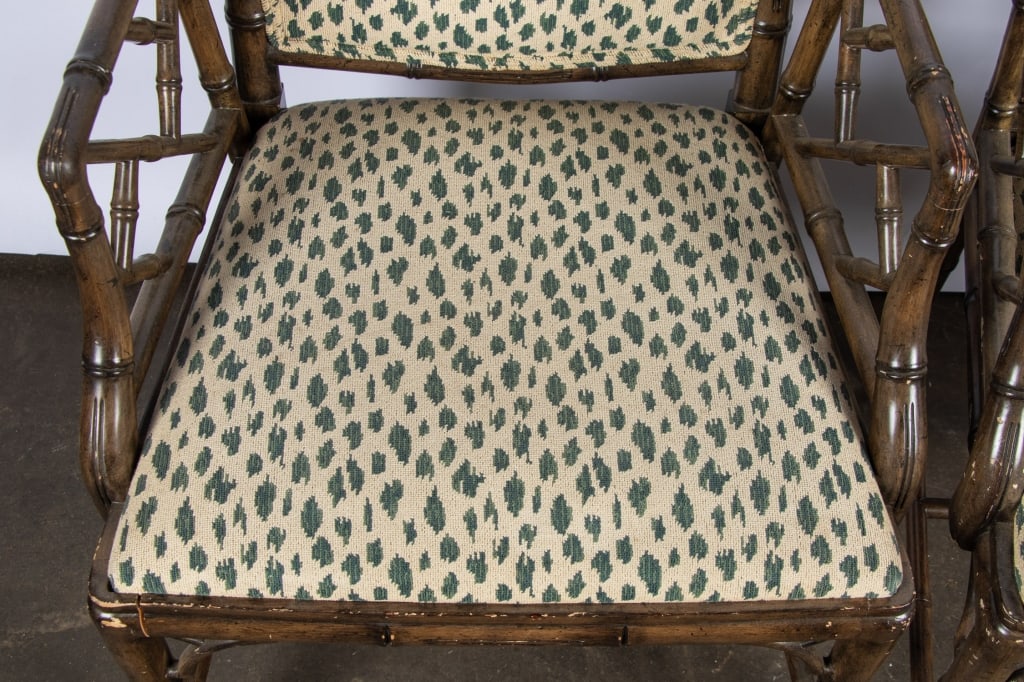 PAIR OF SMITH & WATSON FAUX BAMBOO ARMCHAIRS - 3
