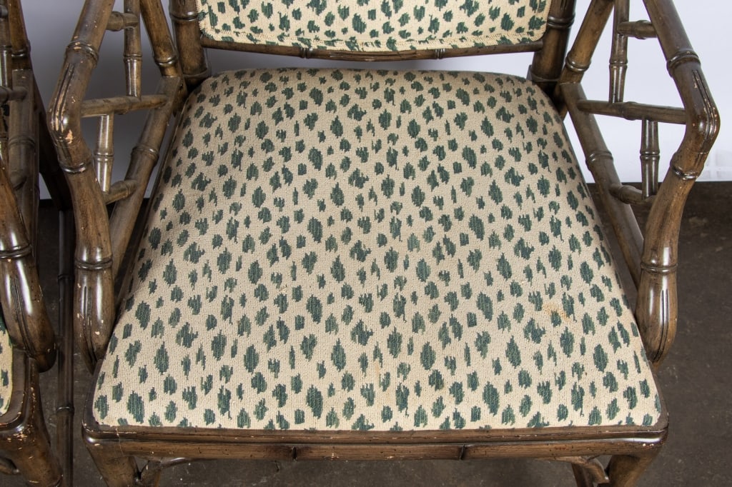 PAIR OF SMITH & WATSON FAUX BAMBOO ARMCHAIRS - 4