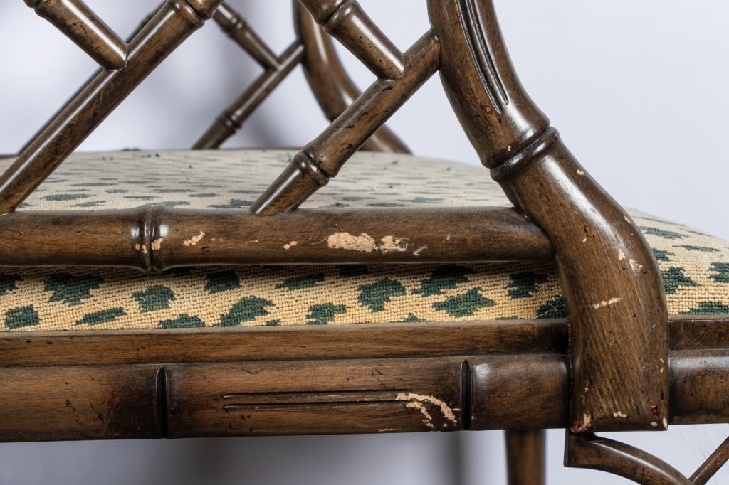 PAIR OF SMITH & WATSON FAUX BAMBOO ARMCHAIRS - 6