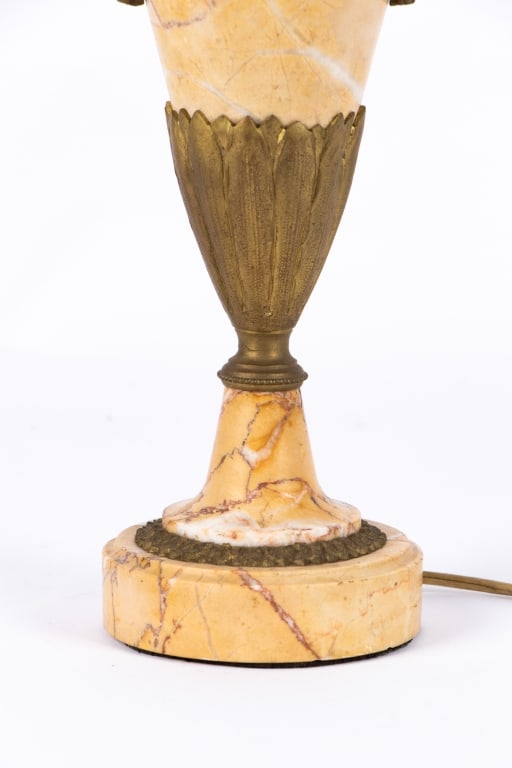 ITALIAN CLASSICAL MARBLE & BRONZE TABLE LAMP - 3