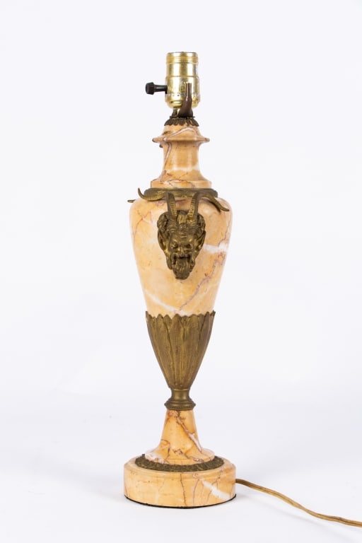 ITALIAN CLASSICAL MARBLE & BRONZE TABLE LAMP - 4
