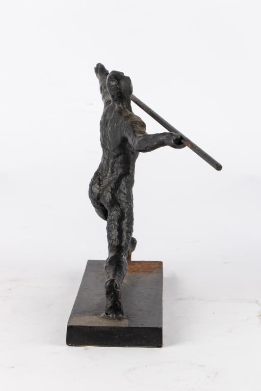 IRON SPEAR THROWER FIGURAL SCULPTURE - 3