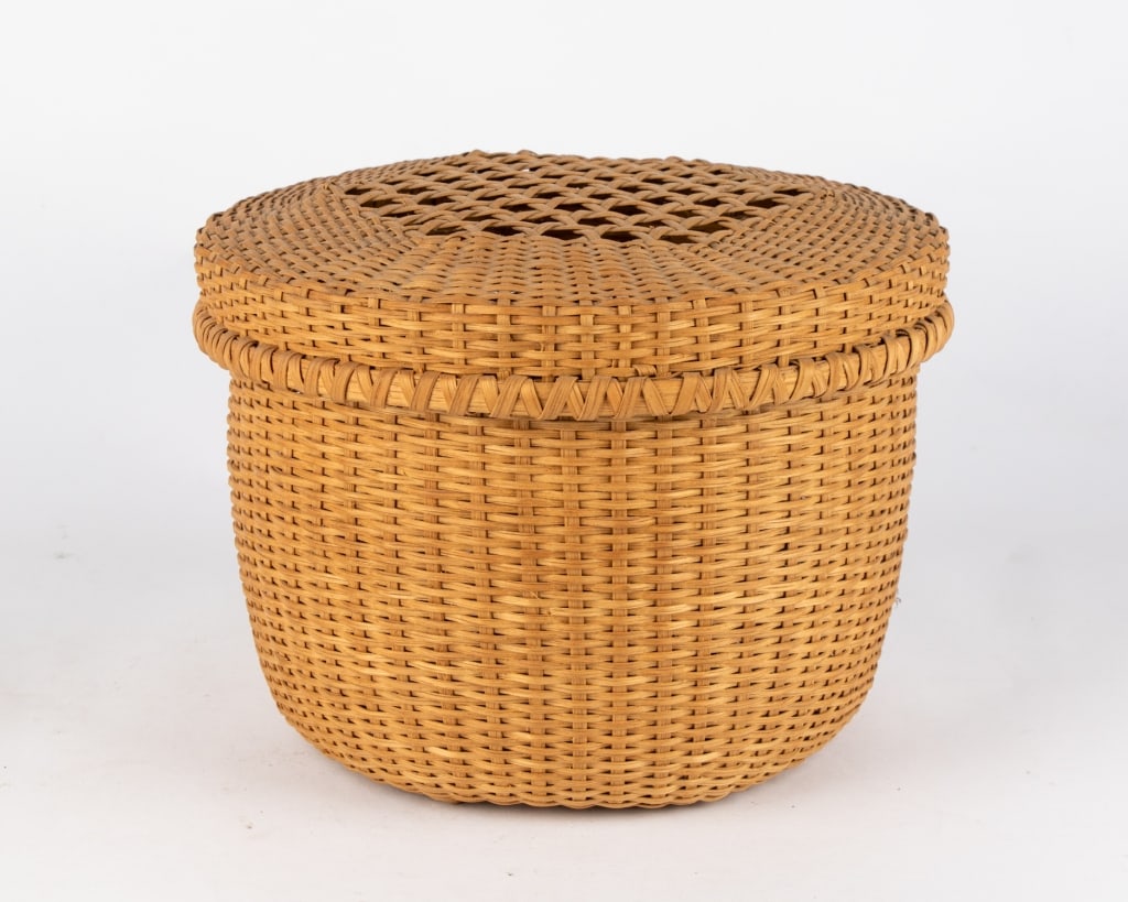 OAK SHAKER SEWING BASKET BY DARRYL & KAREN ARAWJO - 2