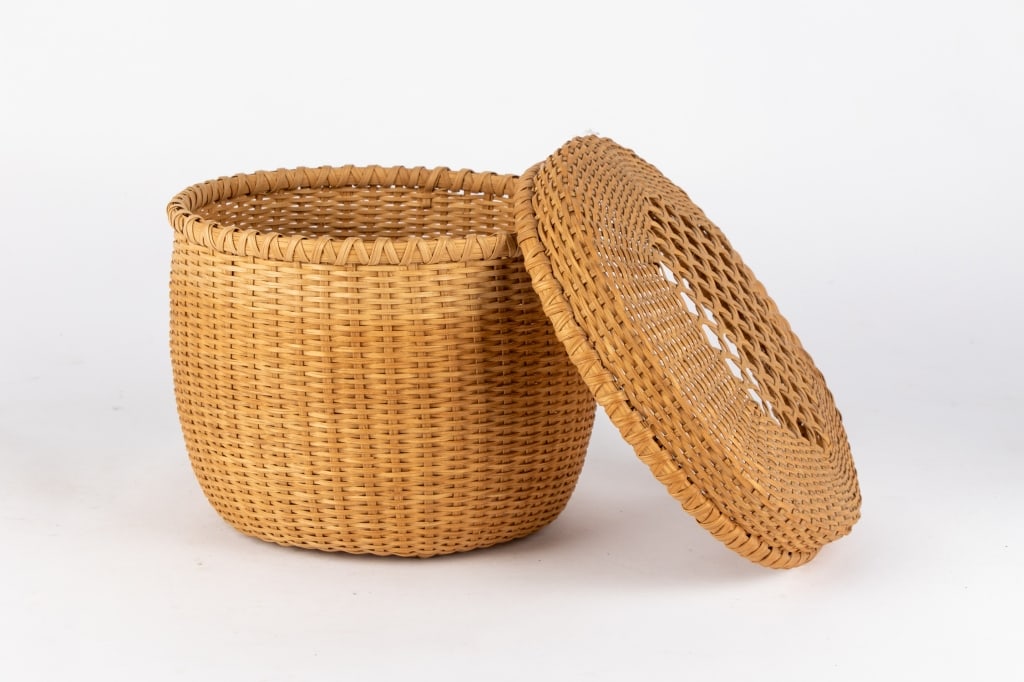 OAK SHAKER SEWING BASKET BY DARRYL & KAREN ARAWJO - 6