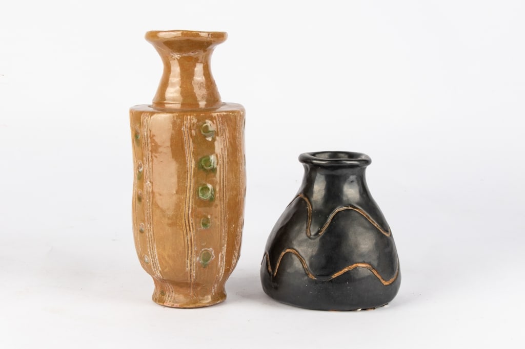 TWO MID-CENTURY CERAMIC ART POTTERY VASES - 3