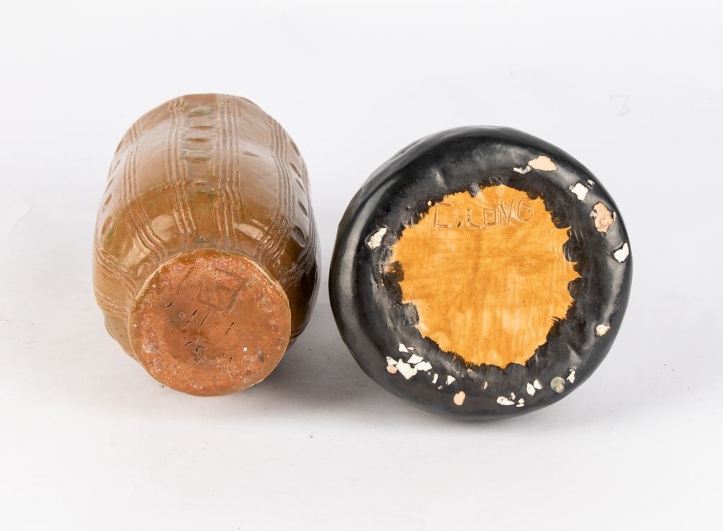 TWO MID-CENTURY CERAMIC ART POTTERY VASES - 5