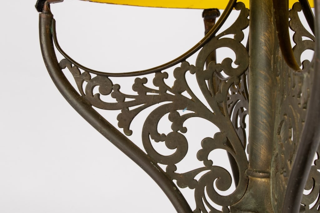 EMILE GALLE STYLE BRONZE HAND-PAINTED TABLE LAMP - 5