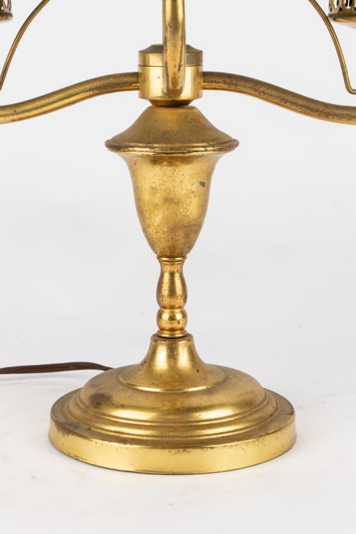DOUBLE OIL CONVERTED LIBRARY TABLE LAMP - 3