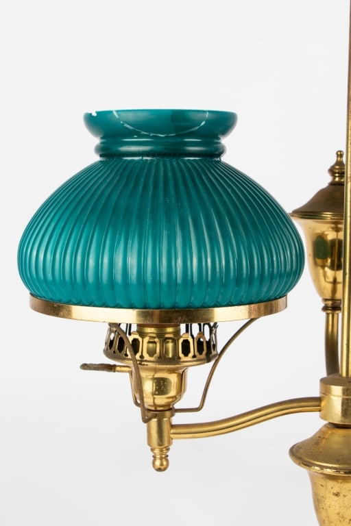 DOUBLE OIL CONVERTED LIBRARY TABLE LAMP - 6