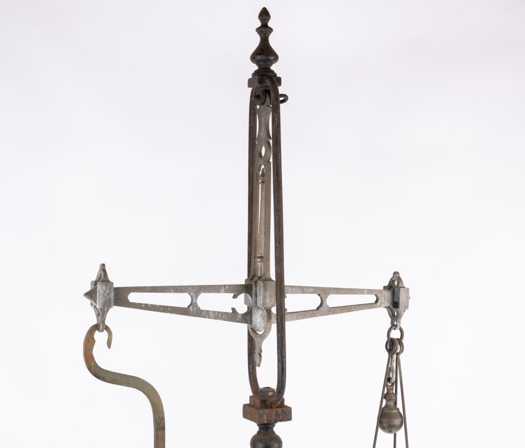 R. D. SIMPSON BRASS COPPER & IRON APOTHECARY SCALE - 2